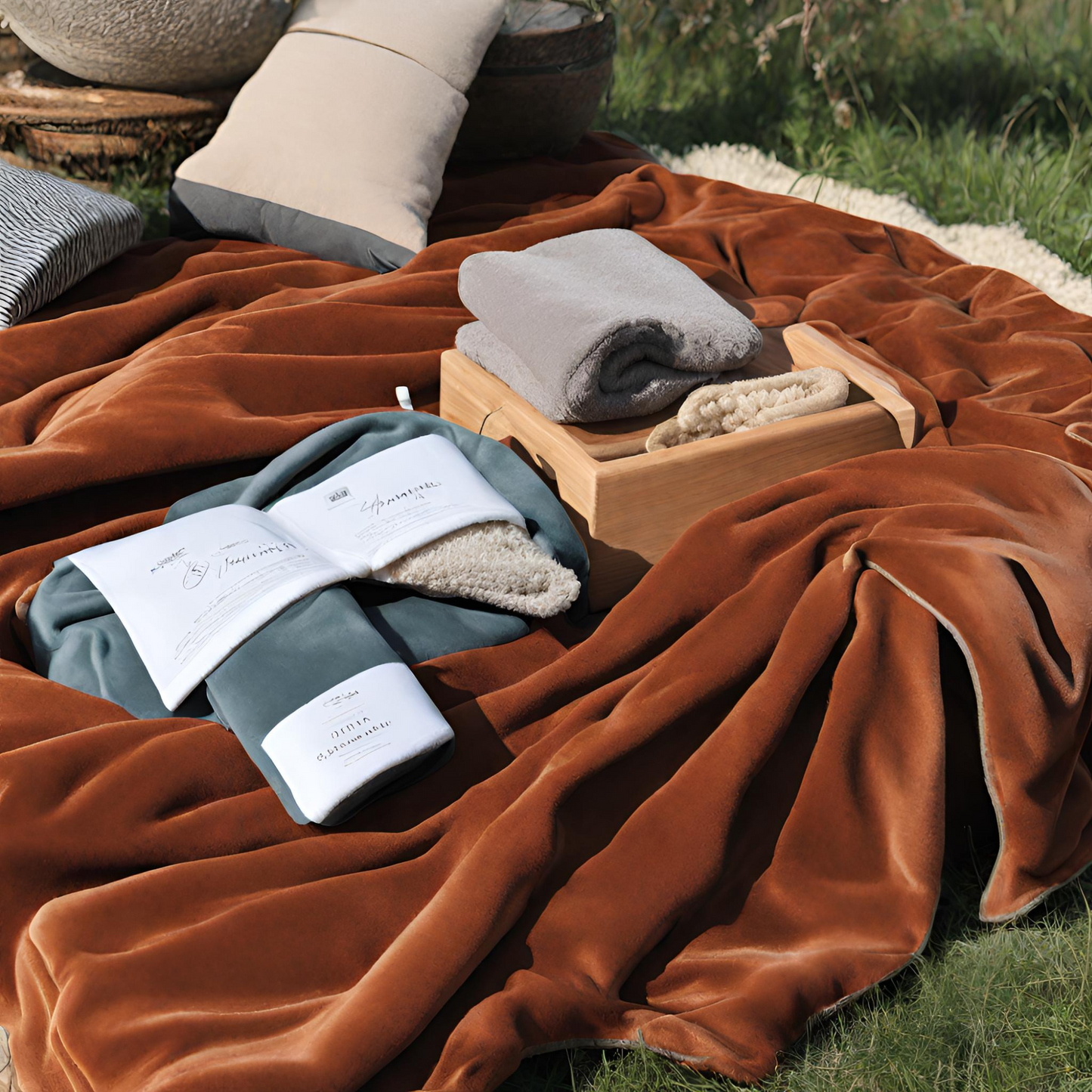 Find the Sweet Spot Brown Throw Blankets Picnic Blanket