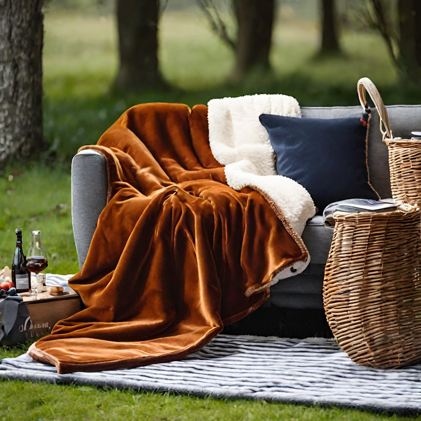 Find the Sweet Spot Brown Throw Blankets Outdoor Lounge