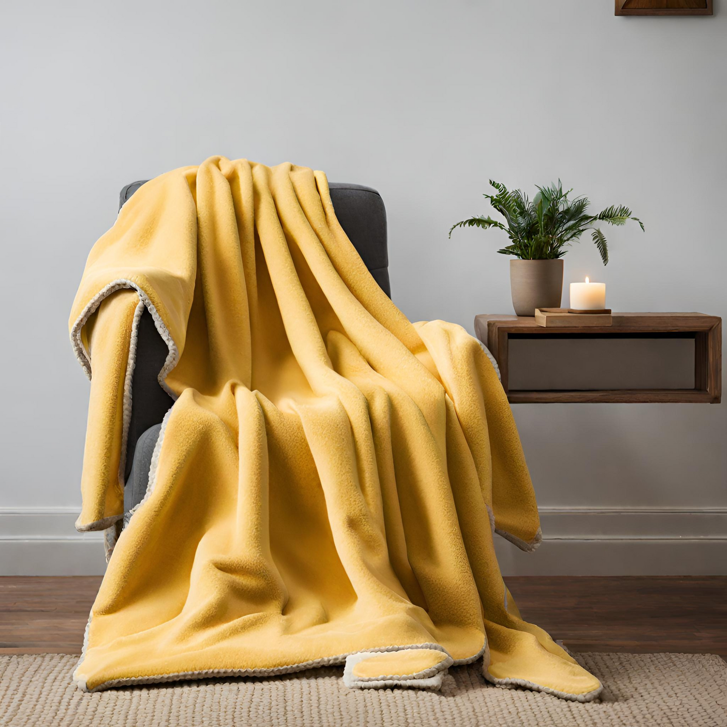 Pineapple Me Passionately Yellow Throw Blanket Drapped on Armchair