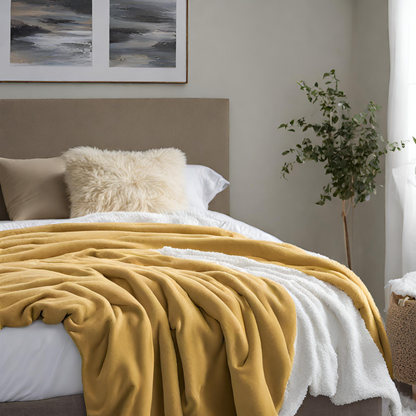 Pineapple Me Passionately Yellow Throw Blanket On Bed