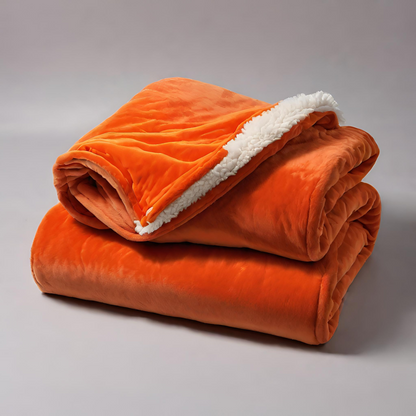 Tropical Tango Between the Sheets Orange Throw Blankets Folded Up
