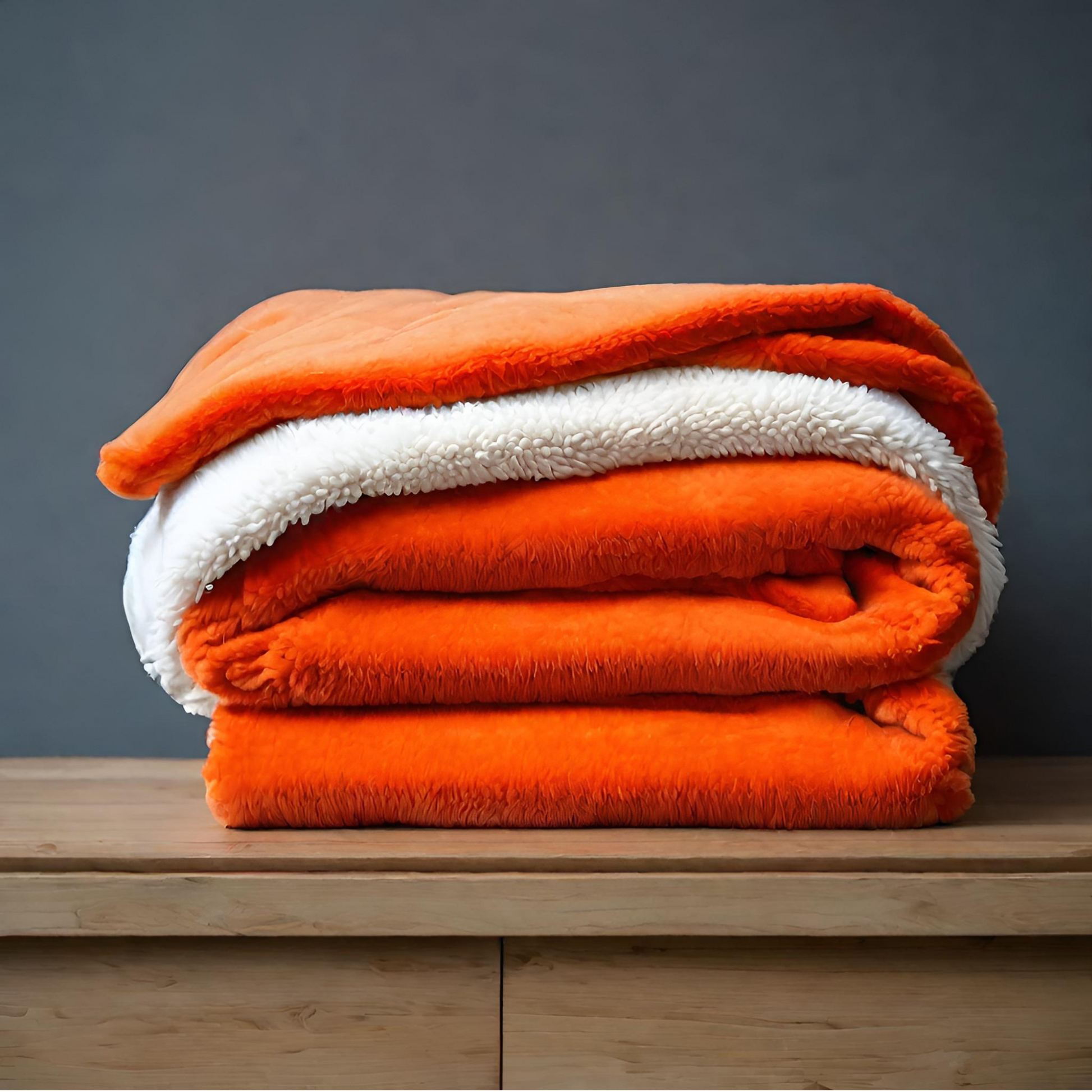Swinging Around Australia Orange Throw Blankets Folded