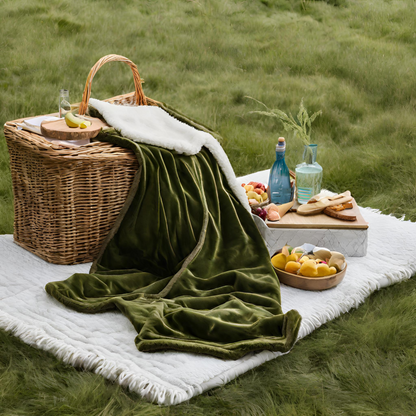 Late Night Lush Green Throw Blankets Picnic