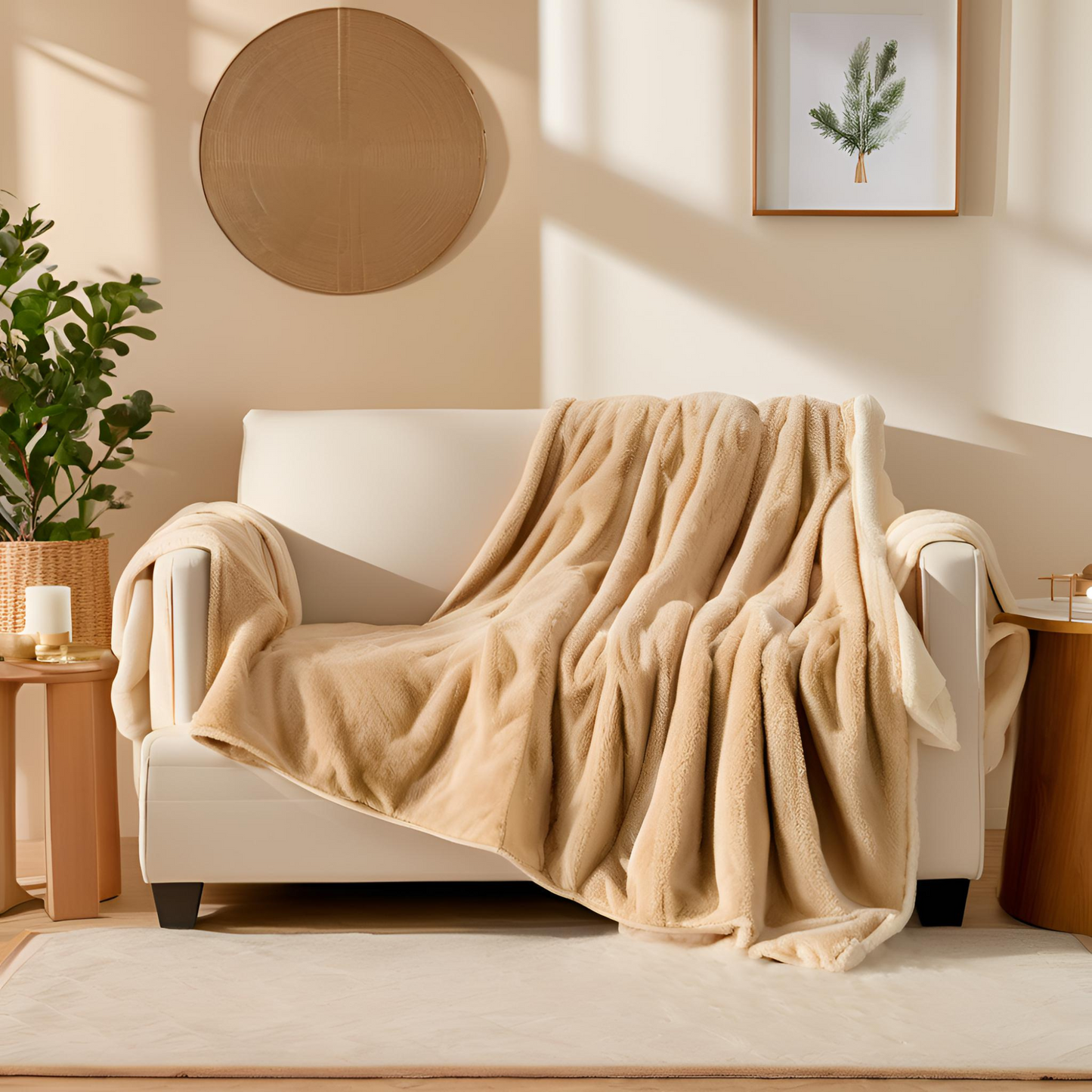 Tropical Treasures made for Pleasure Throw Blankets draped over couch