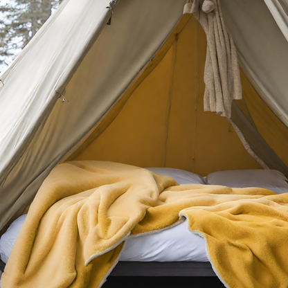 Pineapple Me Passionately Yellow Throw Blanket In Tent