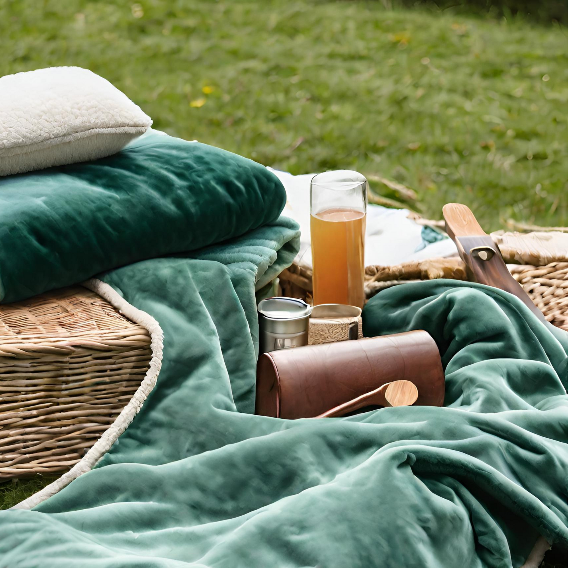 Seduce Me Please Green Throw Blankets Picnic