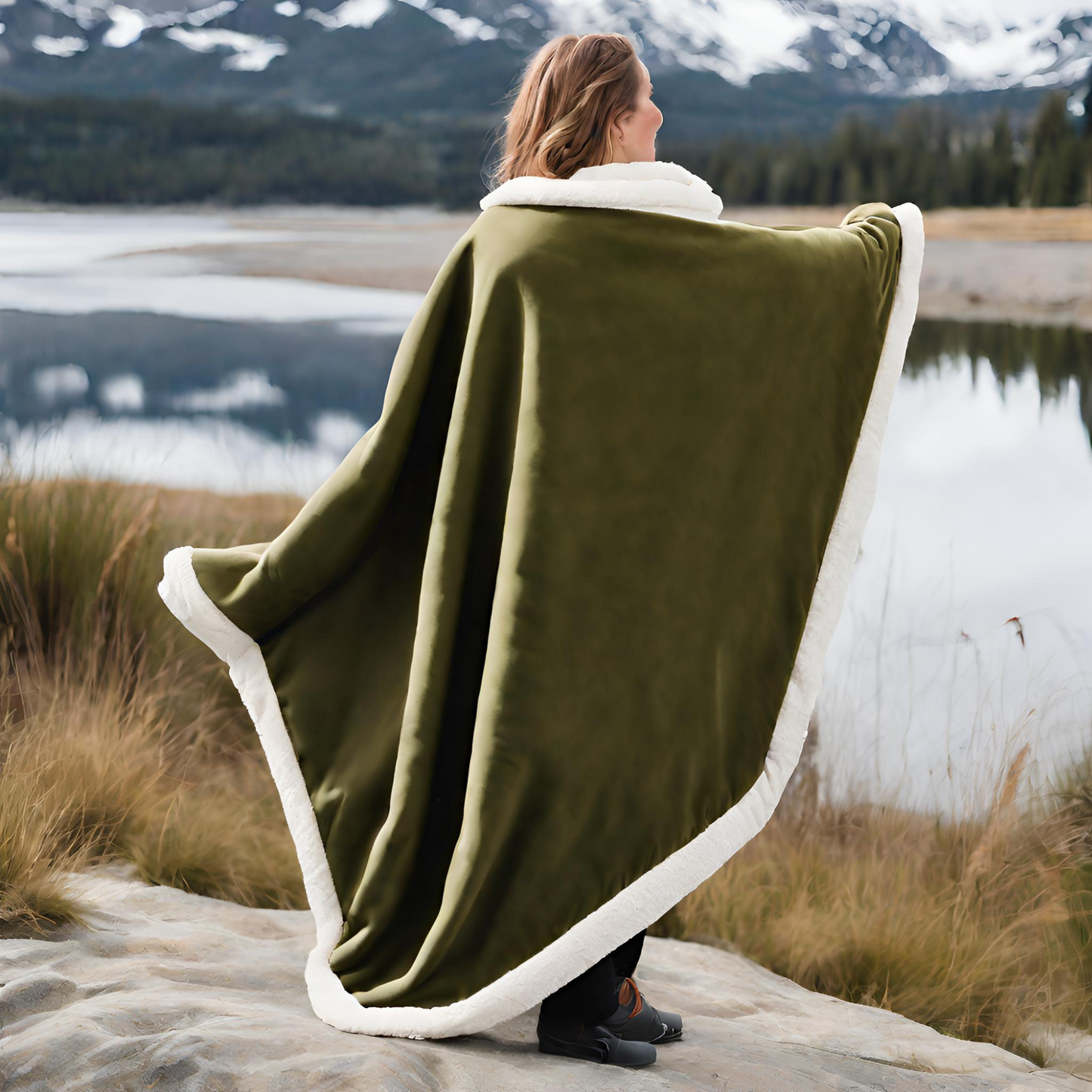 Late Night Lush Green Throw Blankets Outdoors